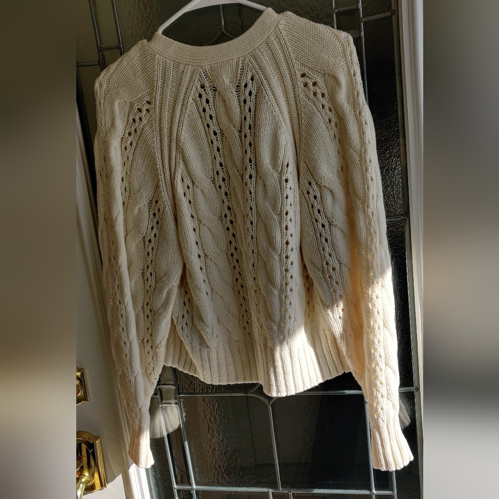 Cream Cardigan Sweater Cotton Blend Universal Thread Women's Size XS NWT - Picture 3 of 10